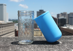 12oz Mason-re To-Go Jar: 12oz Jar + Koozie + Regular Mouth Drinking Lid (Available in Many Colors)