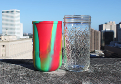 12oz Mason-re To-Go Jar: 12oz Jar + Koozie + Regular Mouth Drinking Lid (Available in Many Colors)