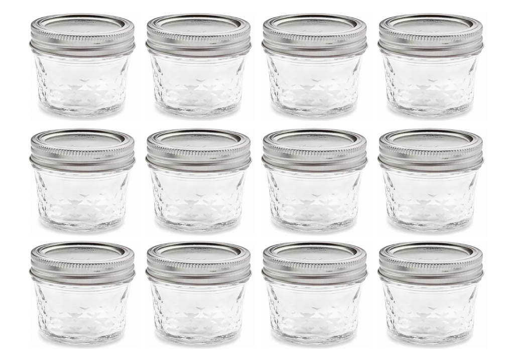 Case of 12 4oz Mason Jars
