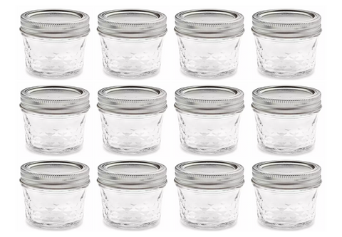 Case of 12 4oz Mason Jars
