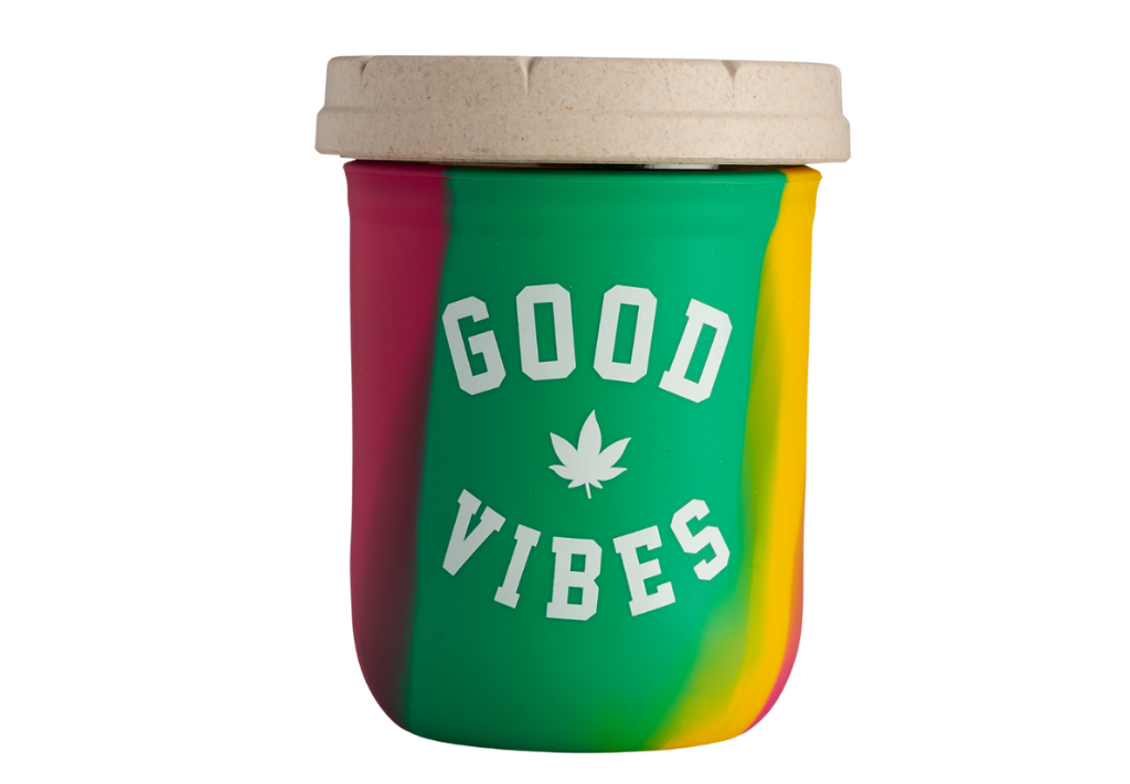 16 oz Good Vibes Rasta Tie-Dye Re:Stash Jar